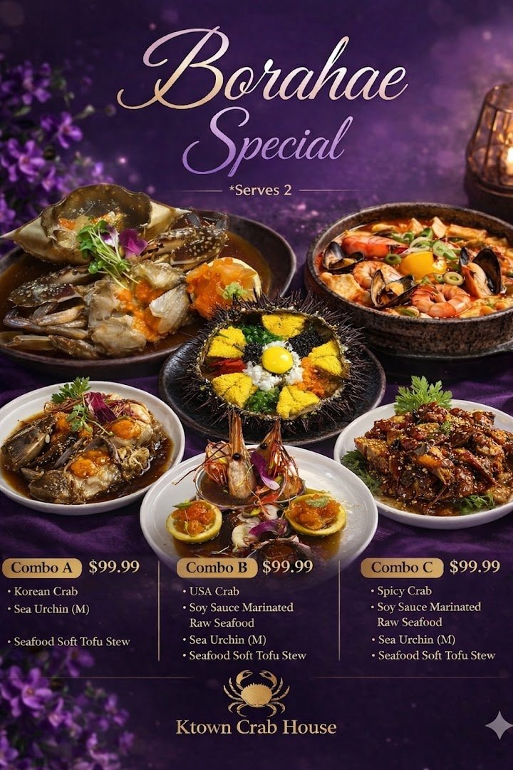 Seafood dishes on a casual restaurant table.