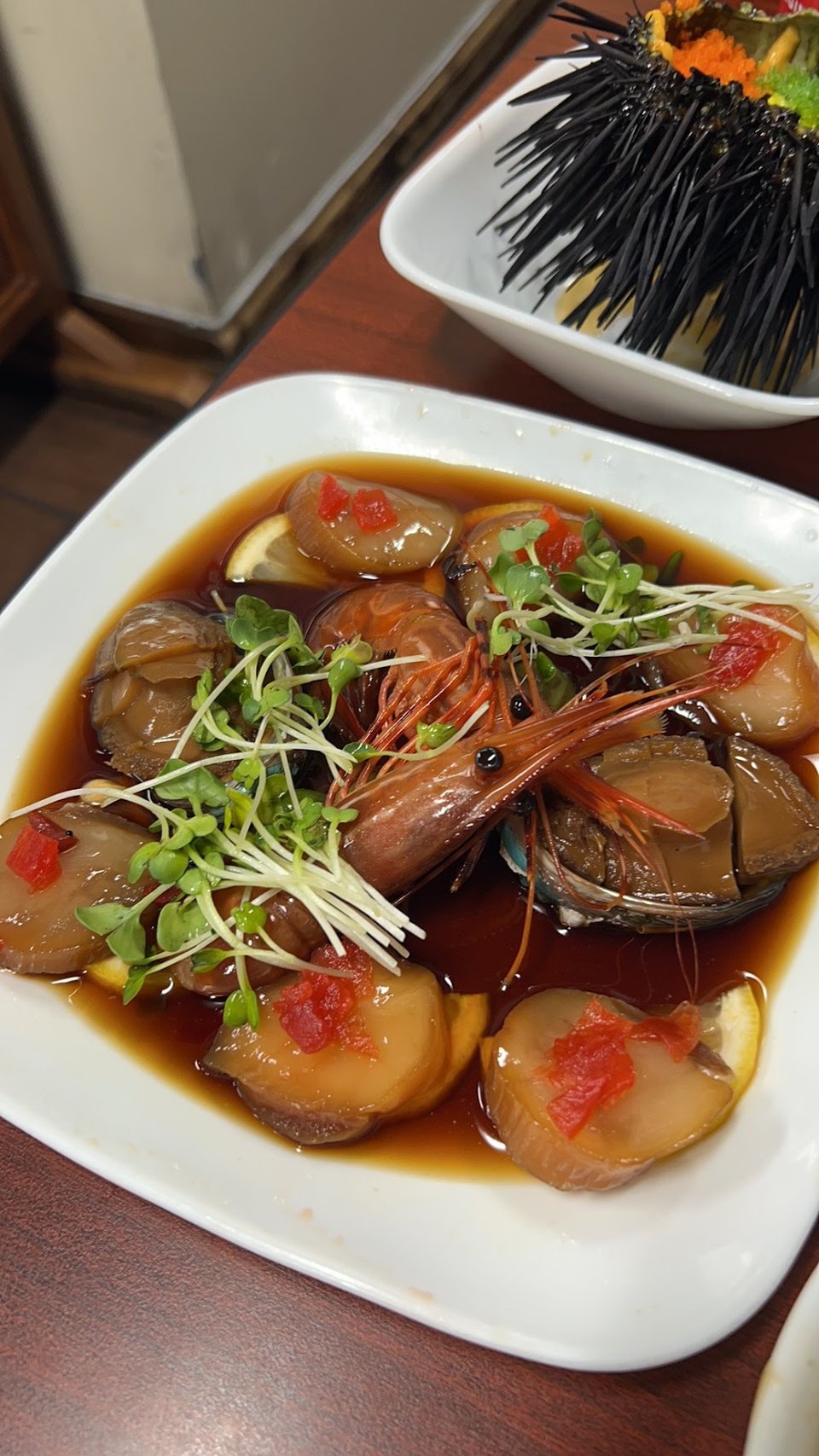 Abalone Scallops and Scampi Alla Griglia