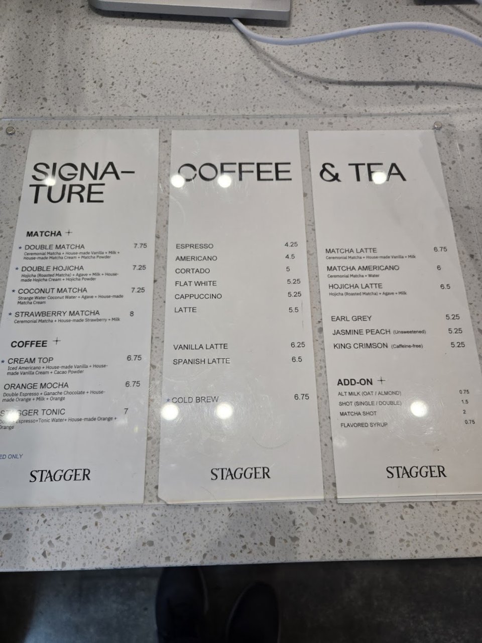 Menu page listing Korean seafood specialties.